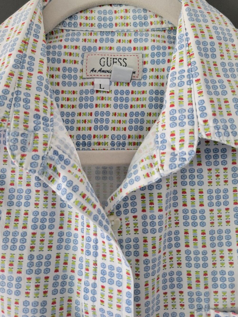 Vintage Y2K Guess sleeveless button-up shirts  Size L Made in Los Angeles